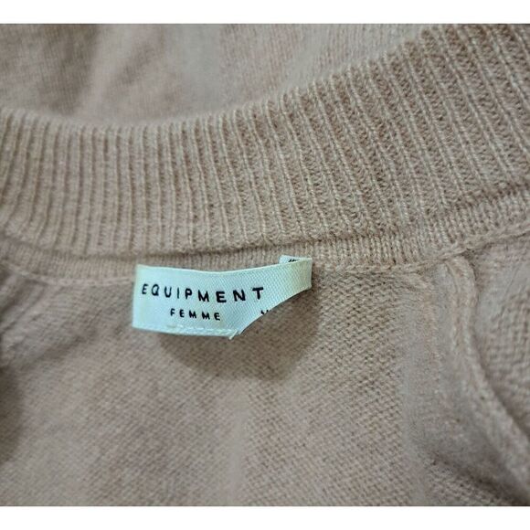 Equipment Womens Small Vneck MAUVE BLUSH PINK Cashmere Sweater Pullover - Picture 6 of 8